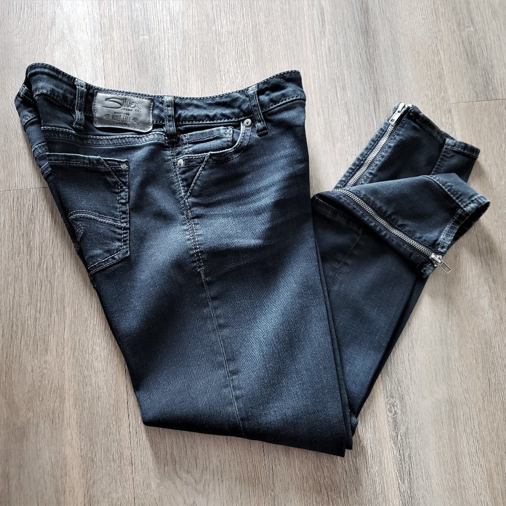 SILVER JEANS CO Black denim Midrise Skinny Ankle with zip W31 L27 TUESDAY